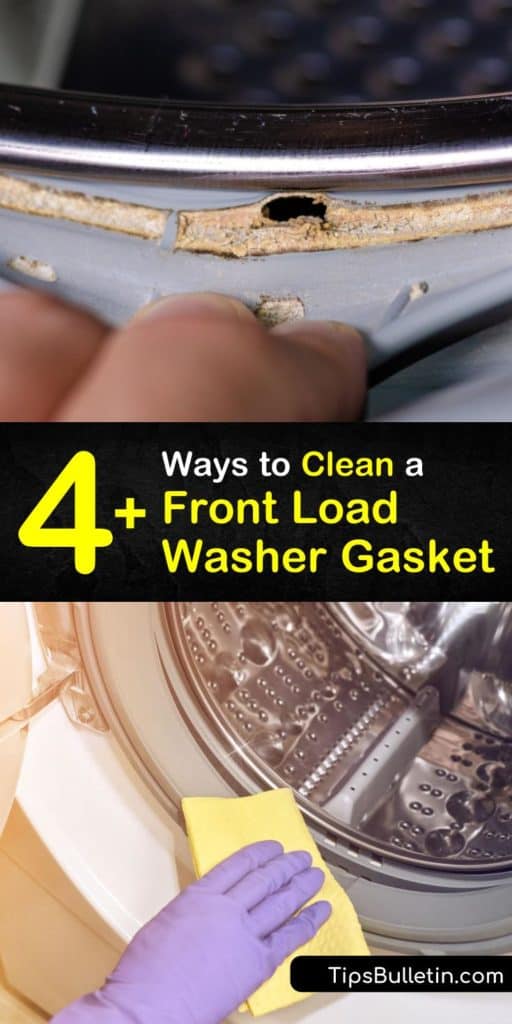 Learn how to clean a high efficiency front loading washing machine gasket to keep it running properly. Clean the front loader seal and dispenser regularly with white vinegar, baking soda, and hot water. #washer #gasket #cleaning #washingmachine