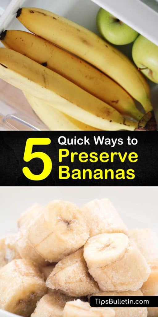 If you’re looking to keep bananas fresh for as long as possible, read this article filled with information on how to store bananas and teach you tricks for making a bunch of bananas last longer at room temperature with ethylene gas, lemon juice, and avocado. #howto #preserve #bananas