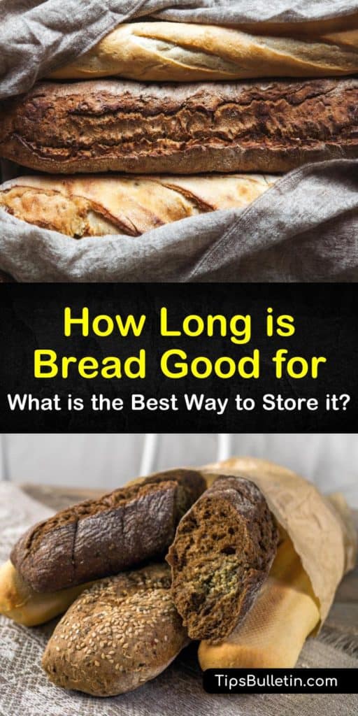 How long does bread last? It depends on if it’s store bread with preservatives or homemade bread. Bread stored at room temperature lasts two to seven days, frozen bread lasts up to six months, and old bread is useful for making breadcrumbs. #bread #fresh #storage #last