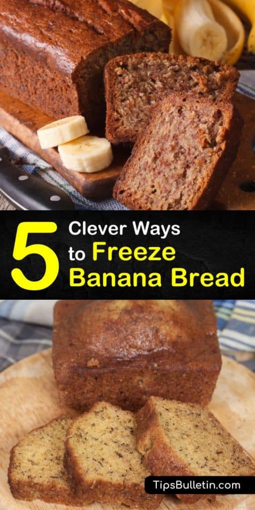 Don’t use all your overripe bananas on smoothies. Instead, let us show you how to freeze individual slices of banana bread in a freezer bag, defrost it to room temperature, and experiment with recipes like chocolate chip and peanut butter bread that make taste buds sing. #howto #freeze #bananabread