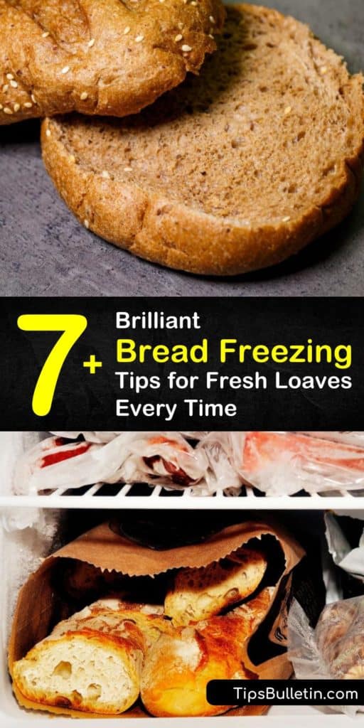 From sourdough to sliced bread, freezing bread extends its shelf life. To prevent freezer burn, wrap the homemade bread in plastic wrap then seal in a freezer bag. To freeze a loaf of bread for less than three weeks, keep it in its plastic bag. #freeze #bread #dough