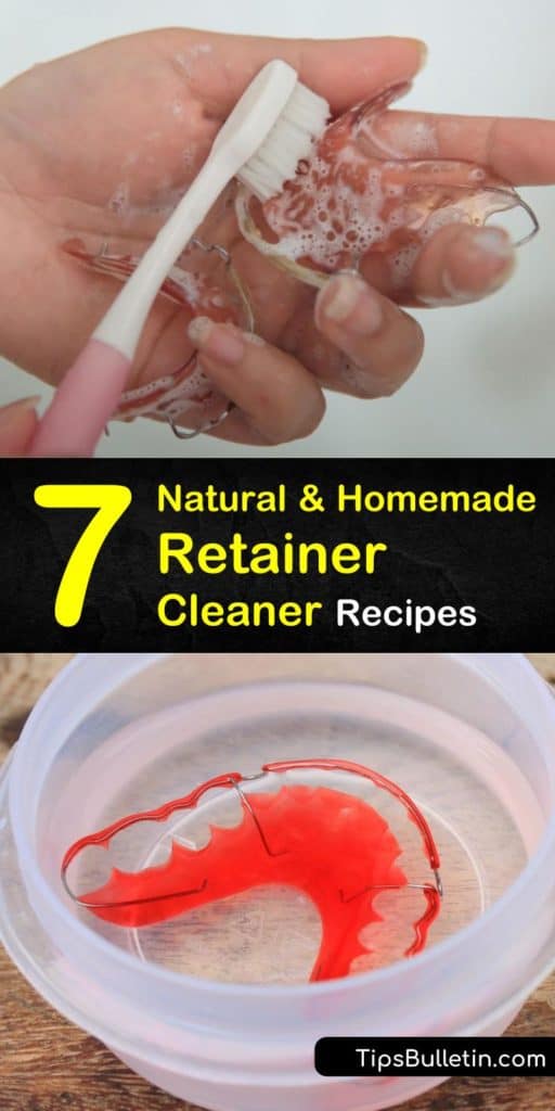 A retainer is often the next step after braces or Invisalign aligners when visiting the orthodontist. Learn how to clean them with a DIY retainer cleaner using warm water, baking soda, and hydrogen peroxide, or natural toothpaste. #homemade #retainer #cleaner