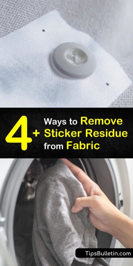 Learn how to remove sticky residue from fabric with a little bit of scrubbing. Removing sticker residue from a name tag is easy using dish soap or laundry detergent, nail polish remover, and rubbing alcohol. #howto #remove #sticker #residue #fabric