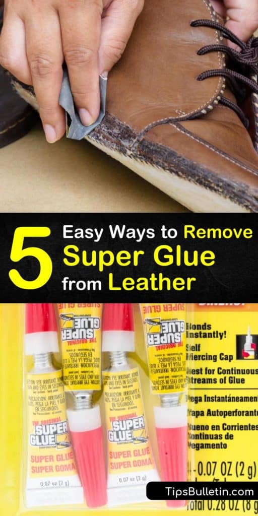 Learn how to remove super glue stains from suede and leather upholstery and clothing by applying a super glue remover to the affected area. Use acetone nail polish remover and a cotton ball to remove glue. #removing #superglue #leather