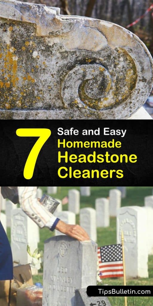 Start cleaning gravestones and removing lichen and mildew in order to honor your loved one. Combining homemade cleaning products like bleach, clean water, and a bristle brush or scraper keeps their headstones clean so their memory lives on for decades. #homemade #headstone #cleaner