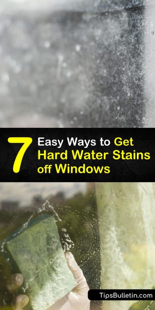 Discover some of the easiest homemade glass cleaner recipes and cleaning products that utilize lemon juice, baking soda, a squeegee, and a spray bottle that quickly evaporates off shower doors and windows while removing hard water stains with ease. #hardwater #stains #windows