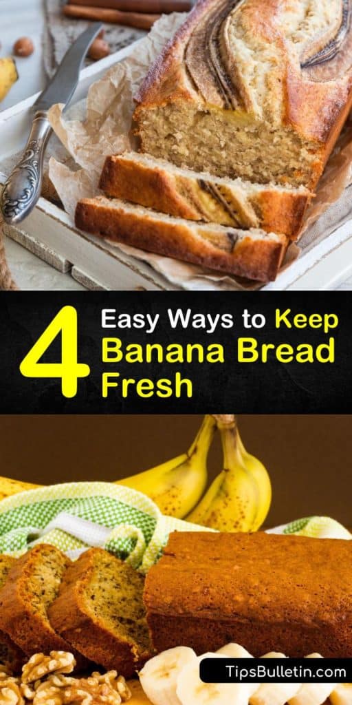 Find out the keys to keeping a loaf of banana bread fresh. After you bake your favorite banana bread recipe, banana bread stays fresh on the countertop in an airtight container but has a longer shelf life in the freezer. #banana #bread #fresh