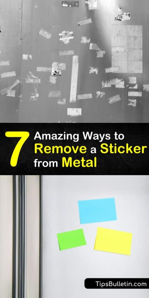 Learn how to get stickers off metal surfaces and remove sticker residue for a clean, shiny surface. Use a hair dryer, rubbing alcohol, soapy water, Goo Gone, and a scraper or razor blade to remove a sticker and sticky residue. #howto #remove #sticker #metal