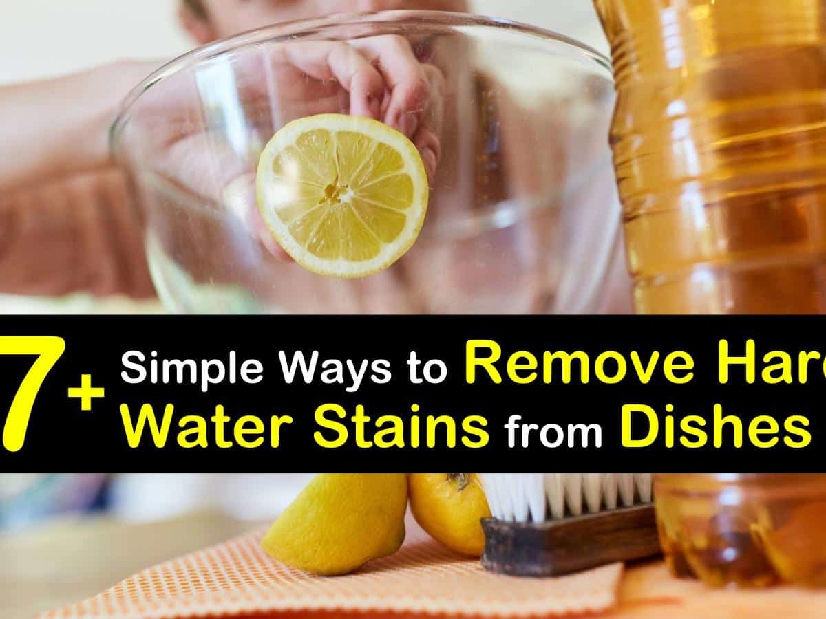 hand washing dishes in hard water