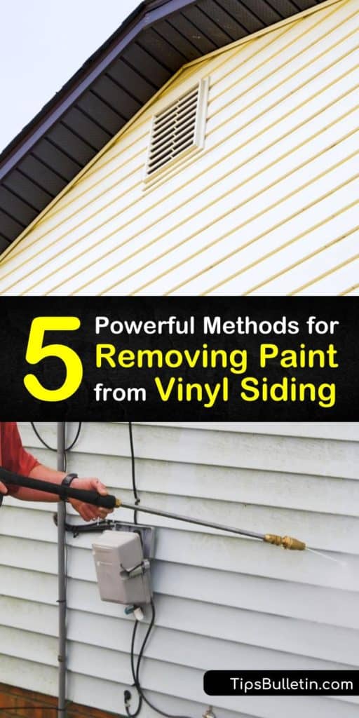 Give your vinyl siding a new look with these tips to remove dried paint and paint stains. Mineral spirits, acetone, and isopropyl work as graffiti remover to lift spray paint, acrylic, and some oil-based paints off the siding of your properties. #remove #paint #vinyl #siding