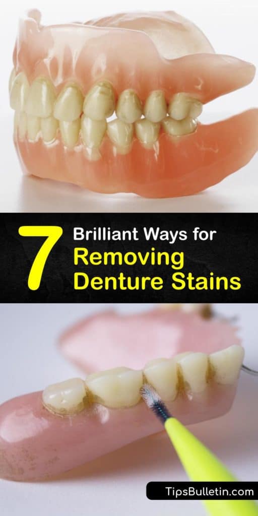 Find out unique whitening denture cleaning and denture care techniques. Baking soda toothpaste and a denture brush remove food particles and act as an amazing denture cleaner. Search no longer for a brilliant denture cleanser. #remove #stains #dentures