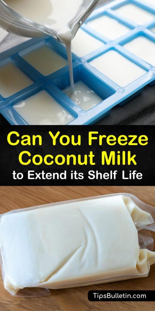 Learn how to freeze a leftover can of coconut milk or fresh milk using ice cube trays and a freezer bag. Fresh and canned coconut milk have a limited shelf life and frozen coconut milk is easy to defrost for a favorite Thai dish. #freeze #coconut #milk