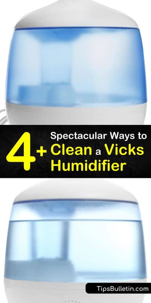 Disinfect and get rid of buildup in your Vicks cool mist humidifier with simple cleaning methods. Disassemble your device and soak the water tank with a gallon of water and a teaspoon of bleach. Rinsing daily with warm tap water and a clean cloth prevents mold growth. #clean #Vicks #humidifier
