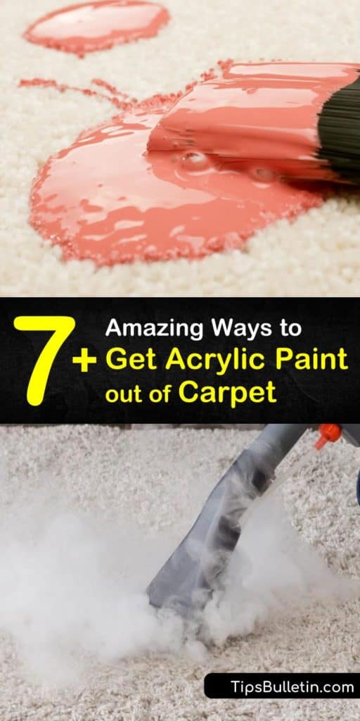 Discover how to remove dried paint with DIY carpet cleaning solutions. Household products like acetone or rubbing alcohol are an amazing carpet cleaner when blotting. Inexpensive tools such as a toothbrush, spray bottle, and a putty knife make the process simpler. #remove #acrylic #paint #carpet