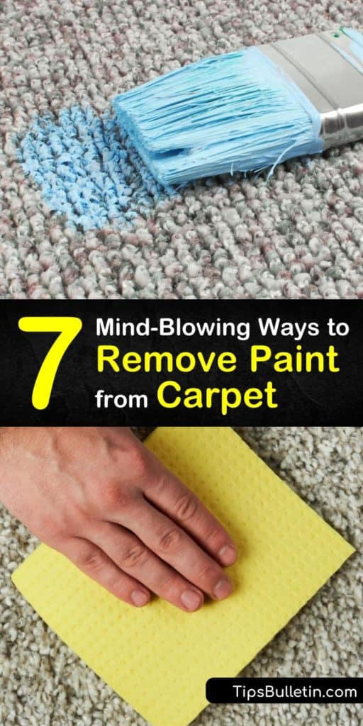 Discover how to remove paint spills from carpeting using the right carpet cleaner. Clean up wet paint immediately by blotting with hot water and remove dried paint from carpet fibers with acetone and other simple cleaners. #howto #remove #paint #carpet #acrylic