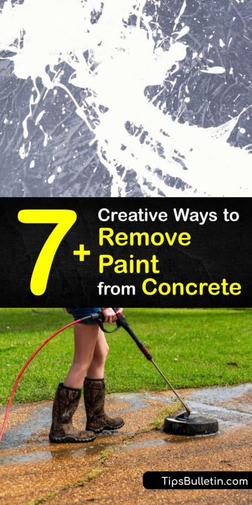 Learn the best way to get a layer of paint off of concrete floors or other surfaces. Use a pressure washer, soda or sand blaster, or a scrub brush and vinegar, and be sure to use protective gear like gloves, goggles, and a respirator. #howto #remove #paint #concrete