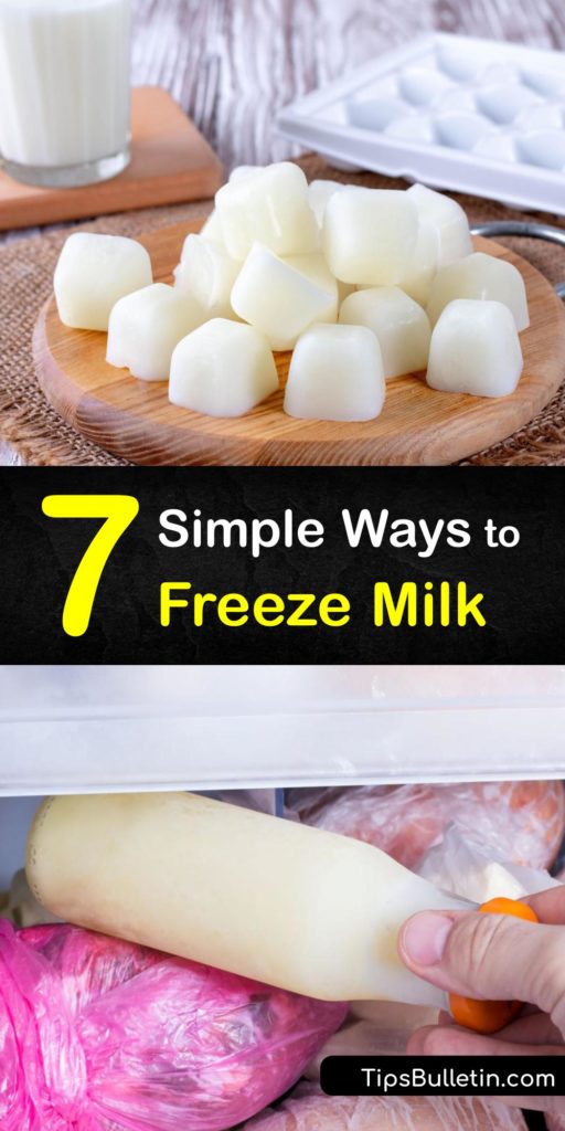 Discover the easiest and safest ways to freeze dairy products before their expiration date. Use freezer bags or ice cube trays to easily use thawed milk in your favorite recipes. Defrost a gallon of milk in the refrigerator or a cold water bath. #howto #freeze #milk