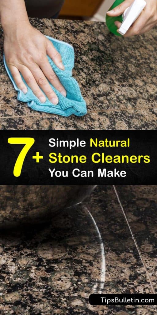 Discover a cleaning solution for all of your natural stone surfaces like stone floors and countertops. Use a stone cleaner that protects the sealant on the stone surfaces while also eliminating grout stains. Products like bleach get rid of dirt without damaging the sealer. #cleaning #natural #stone