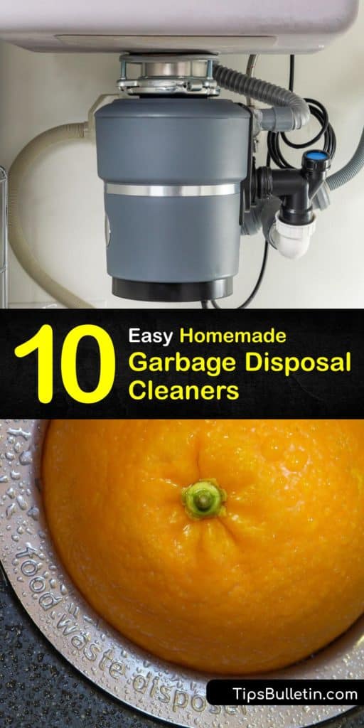 Discover the cleaning tips that make a DIY garbage disposal cleaner. A cup of vinegar, hot water, and dish soap gets rid of foul odors. On the other hand, ice cubes, a cup of salt, and cold water break up excess food particles. #homemade #cleaner #garbage #disposal