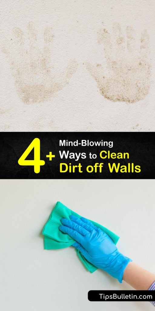 Clean-walls with a semigloss finish quickly so they are free of grime, crayon stains, and dirt. A mixture of dish soap and clean water is an amazing wall cleaner. Wring out your sponge and scrub in a circular motion for the most efficient cleaning. #howto #clean #dirt #walls