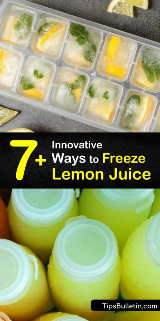 Use your juicer to freeze lemon juice. If you have a lot of lemons, juicing them and consolidating them into lemon juice cubes is a great way to make frozen lemon juice. A freezer bag is an excellent tool to preserve lemon zest from lemons on your lemon tree. #howto #freeze #lemon #juice