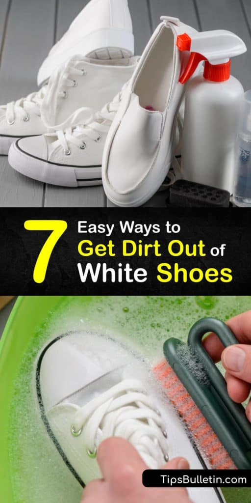 Learn how to clean white suede or canvas shoes to remove scuffs and everyday dirt. Toss them in the washing machine if they are machine washable or use a Magic Eraser, bleach, vinegar, or hydrogen peroxide and an old toothbrush to remove stubborn stains. #howto #remove #dirt #white #shoes