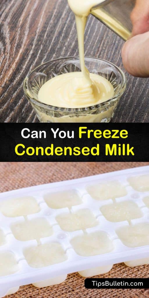 Unopened condensed and coconut milk last months at room temperature. Freeze condensed milk in ice cube trays for a long shelf life. Because of the high sugar content, whisk condensed milk after thawing to blend. Condensed milk tastes great in homemade ice cream or fudge. #freeze #condensed #milk