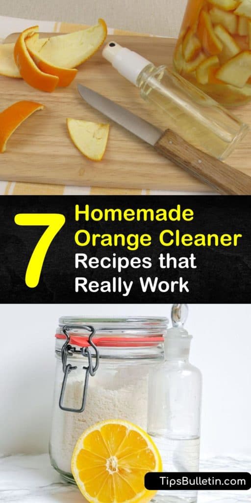 Discover the best natural cleaning solutions using citrus essential oils. Make all-purpose cleaner with orange peel infused white vinegar in a Mason jar to use on your countertops, mirrors, and other surfaces for serious cleaning power. #homemade #orange #cleaner