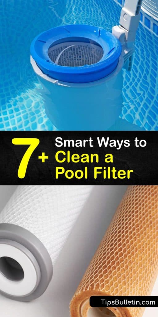 Learn how to clean home pool filtration systems. There are various DIY methods for cleaning cartridge filter pleats. Find out how to backwash a DE filter or sand filter when the pressure gauge is below its normal psi. #clean #pool #filters