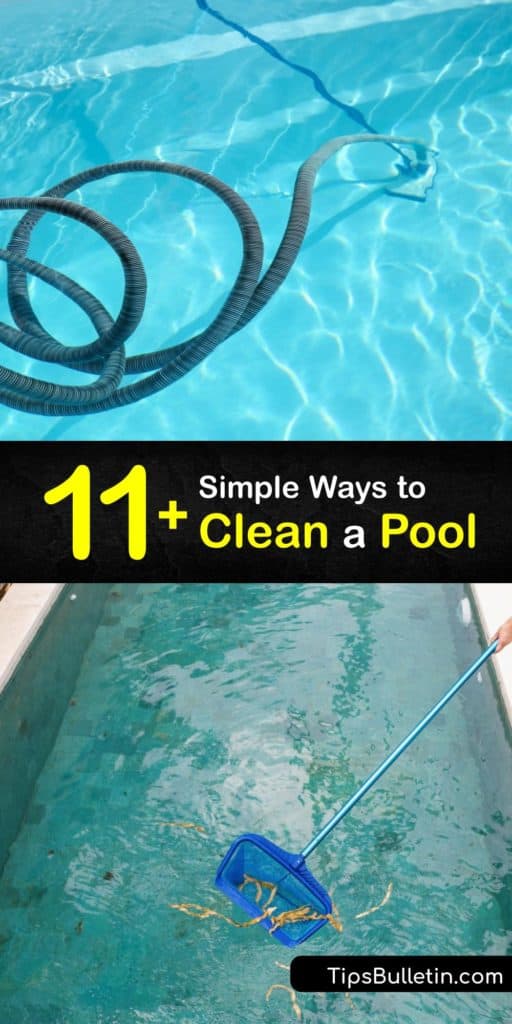 Learn how to perform pool cleaning to keep the water free of algae build-up and debris. Use a test kit to check the pH level, add pool chemicals to keep the water balanced, use a pool cleaner, and clean the pool filter to keep the filtration system functional. #howto #clean #pool