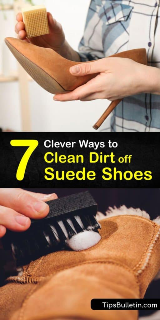 Remove scuff marks and clean suede shoes correctly with cornstarch, a dab of white vinegar, or a pencil eraser. During the cleaning process, rub a brush with a soft bristle in a circular motion. Cleaning suede shoes demands careful attention. #howto #clean #suede #shoes #dirt