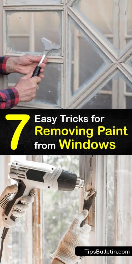 Learn how to remove paint from windows and window frames using white vinegar, dish soap, warm water, and a little elbow grease. Clean up your window pane after a DIY painting project gone wrong with soapy water, a razor blade, and a clean rag. #remove #paint #windows