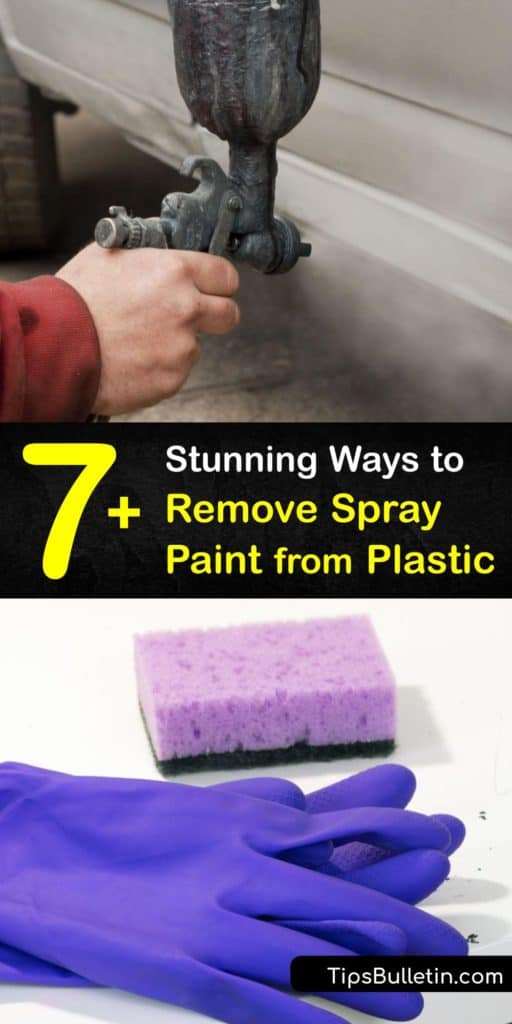 Find products that serve as spray paint thinner on a plastic surface. Soak a paper towel in vegetable oil, denatured alcohol, or acetone to loosen paint. After the paint breaks down, use a razor blade to remove spray paint. Clean the area with warm water to finish. #remove #spray #paint #plastic