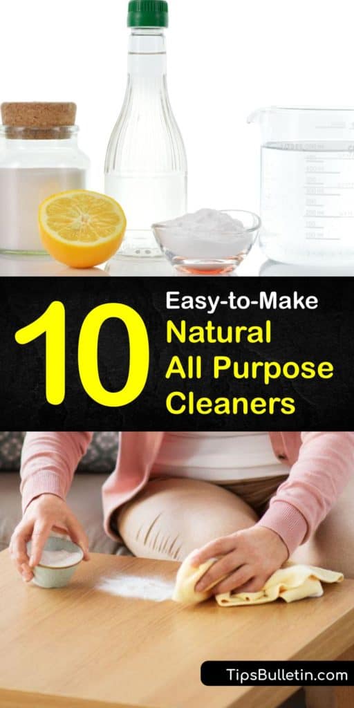 Master the art of natural cleaning with these DIY recipes to make a natural cleaner using gentle ingredients like baking soda, tea tree oil, bleach, and a spray bottle that cut through grime in every room of your home. #natural #allpurpose #cleaner