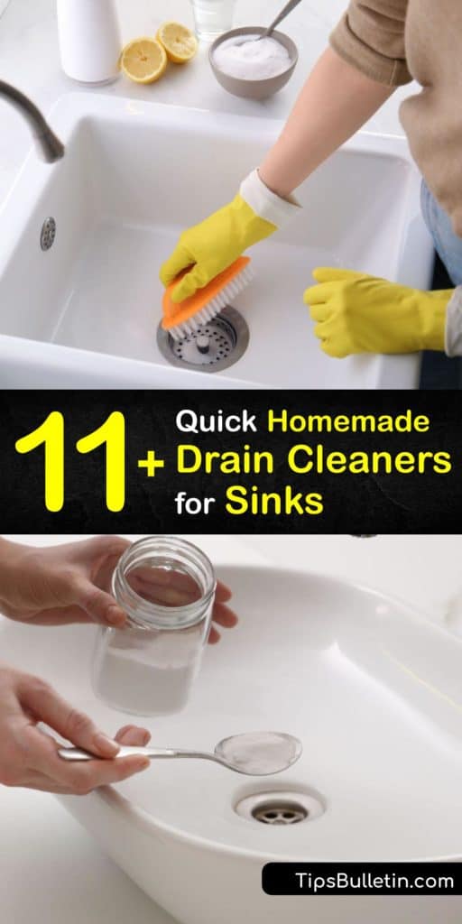 Discover how to treat clogs in your kitchen sink or garbage disposal with easy DIY methods. Instead of hiring a plumber, treat a clogged drain with a cup of vinegar, baking soda, and a plunger to remove buildup. #homemade #sink #drain #cleaner