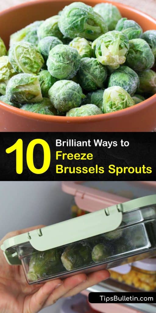 Freezing veggies starts with placing them into boiling water before shocking them in a bowl of ice water. This process keeps the sprouts crispy during the cooking process. Line a baking sheet with a single layer of parchment paper to freeze Brussels sprouts. #howto #freeze #Brussels #sprouts