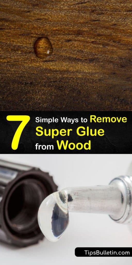 Removing super glue for wood surfaces and countertops is easy with the proper tools. Initially, treat the affected area by sanding the glue stains. Then, use acetone and soak a cotton swab or cotton ball to act as a glue remover. #howto #remove #superglue #wood