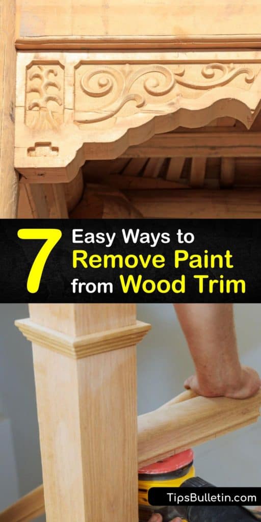 Removing layers of paint on wood trim is simple with DIY tools like a heat gun and a paint stripper like denatured alcohol. To ensure there is no damage to the varnish, start using fine grit sandpaper to break through old paint. #remove #paint #wood #trim