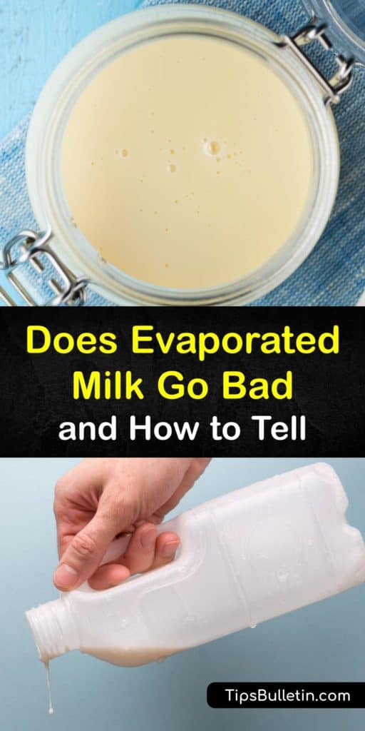 When does evaporated milk go bad? Unopened cans of this dairy product are safe to store at room temperature until the expiration date. Pour the milk from an opened can into an airtight container and store it in the fridge to prevent spoilage. #evaporated #milk #bad #spoil