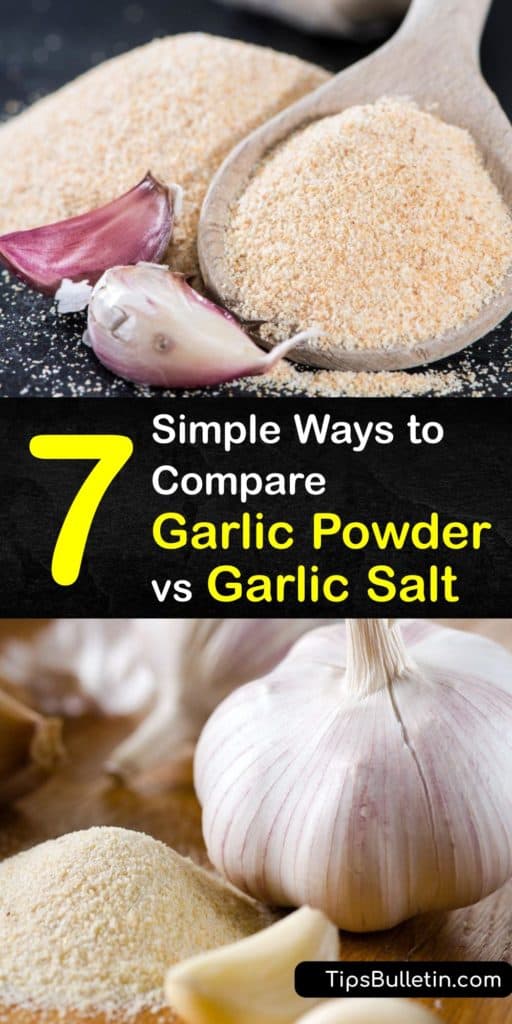 Find the differences of all garlic based products like garlic cloves, dehydrated garlic powder, granulated garlic, and garlic salt. Get the same garlic flavor for salad dressings without the high levels of table salt and anti-caking agents from other seasonings. #garlic #powder #salt