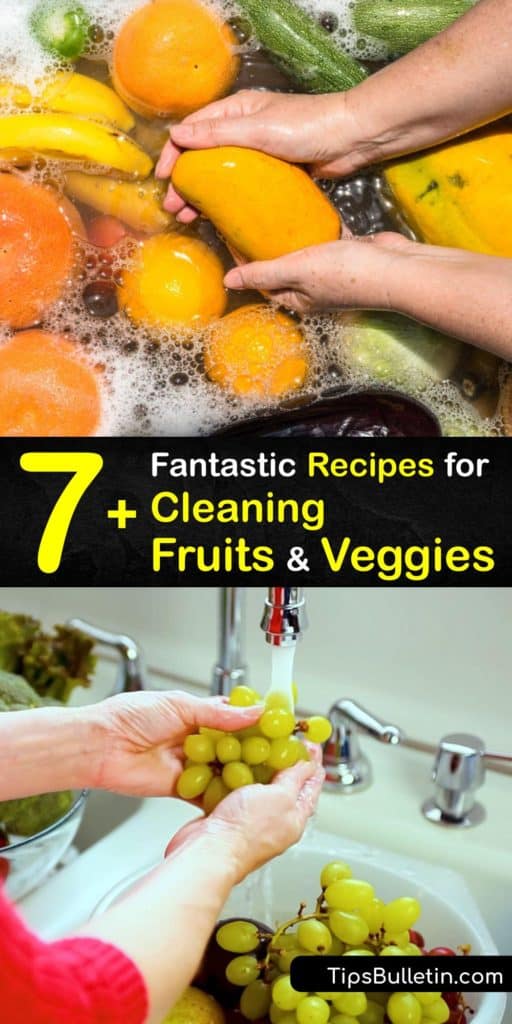 Only eat clean food from the grocery store from now on. This article features many fruit and vegetable wash recipes using lemon juice, cold water, and baking soda. There are directions for rinsing produce and allowing them to air dry to prevent mold growth. #homemade #vegetable #washing