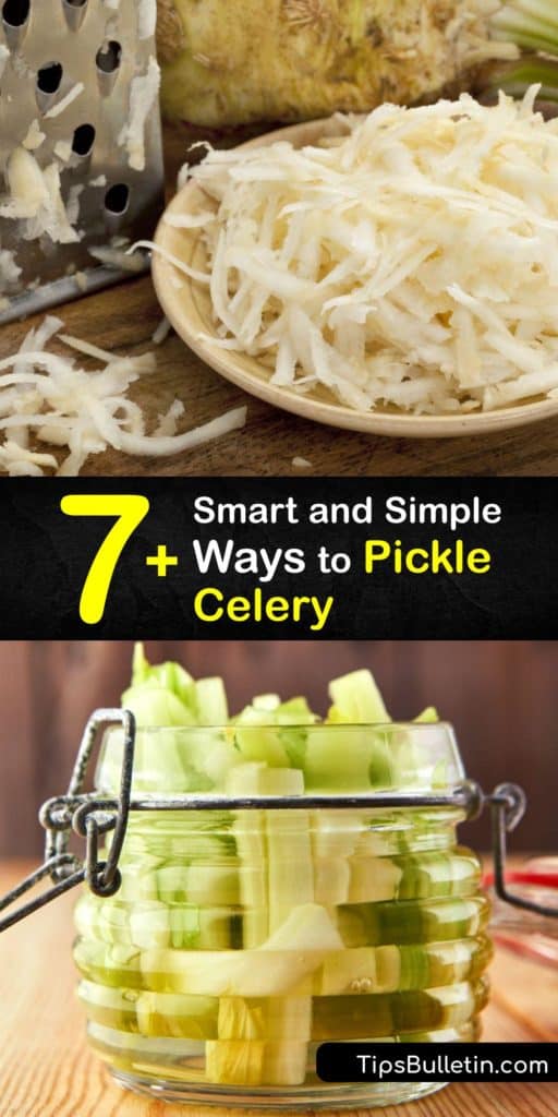 Use up extra celery stalks in a pickled celery recipe. Celery sticks are low in carbohydrates and rich in vitamins. To make spicy pickled celery for a charcuterie board, use black peppercorns, red pepper flakes, and garlic. #howto #pickle #celery
