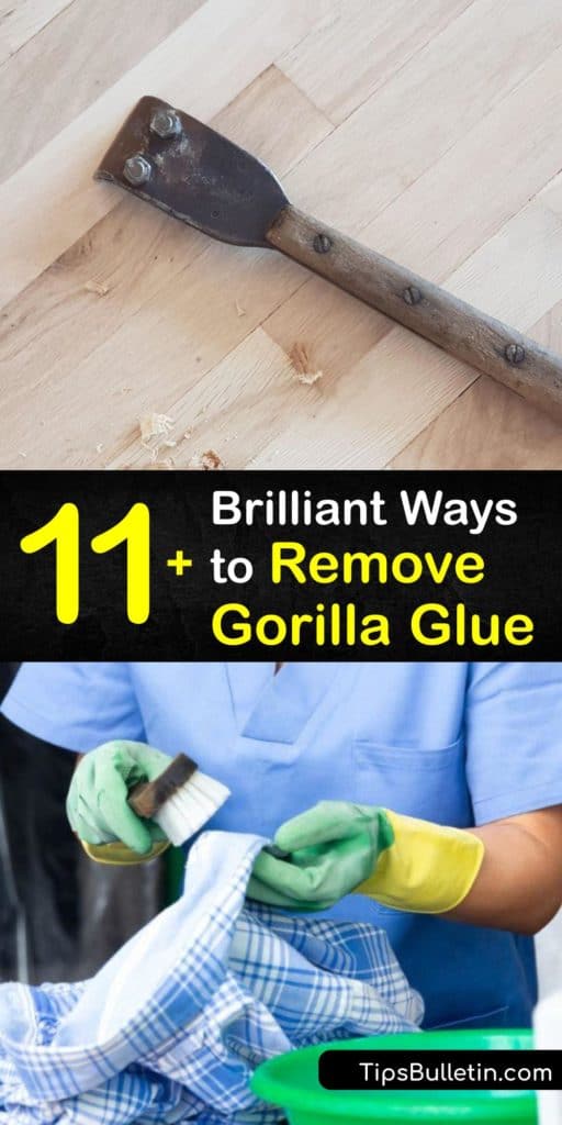 Learn how to get Gorilla glue off your skin, clothes, and hard surfaces like glass, wood, plastic, and metal. This waterproof glue has a polyurethane base and is easy to remove using Goo Gone, nail polish remover, a moisturizer, sandpaper, and a little patience. #howto #remove #gorillaglue