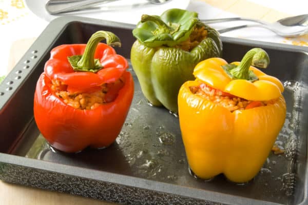 Bell peppers are large enough for stuffing.