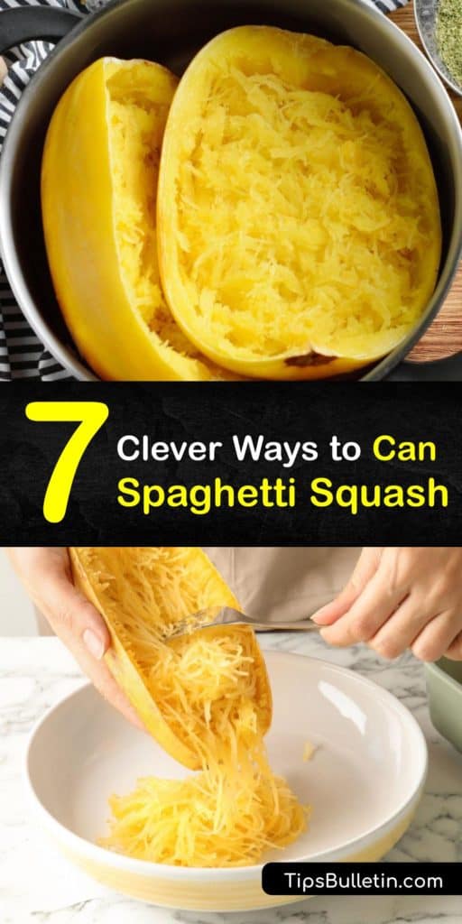 Learn how to prepare and can spaghetti squash using a pressure canner. Proper food preservation is important, whether you are pressure canning zucchini, butternut, or spaghetti squash, and a pressure cooker ensures these low-acid veggies stay fresh. #howto #canning #spaghetti #squash
