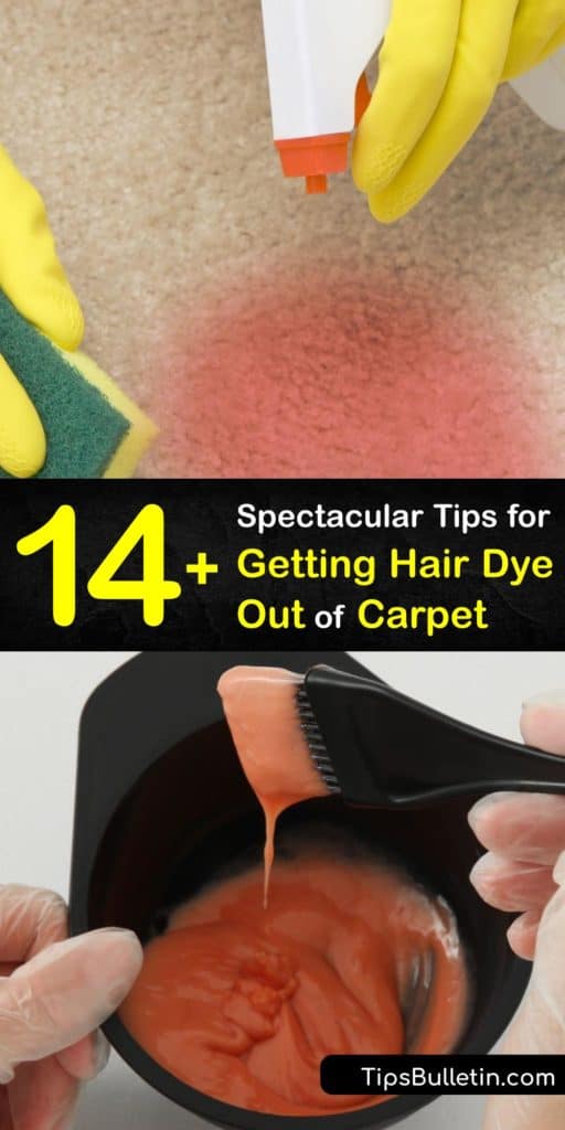 Learn how to clean a hair dye stain from carpet using baking soda, dish soap, hydrogen peroxide, rubbing alcohol, or white vinegar. Make a DIY stain remover for an easy and inexpensive carpet cleaning solution. #remove #hair #dye #carpet