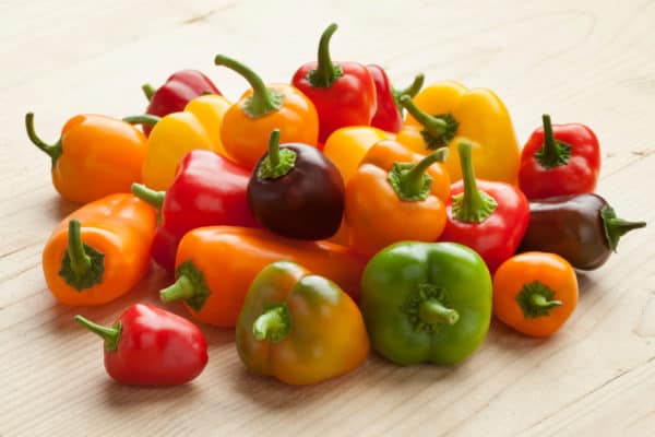 Cook mini sweet peppers whole.
