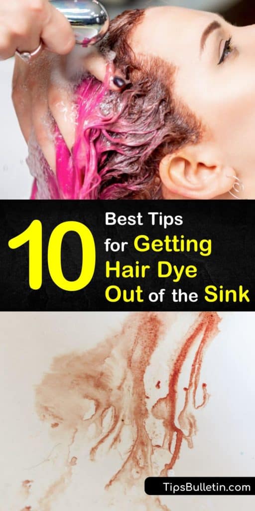 It’s common to accidentally splatter a little permanent hair dye on the bathroom sink. Learn how to remove a dye stain from the sink using nail polish remover, lemon juice, baking soda, white vinegar, hydrogen peroxide, and other simple solutions. #remove #hair #dye #sink