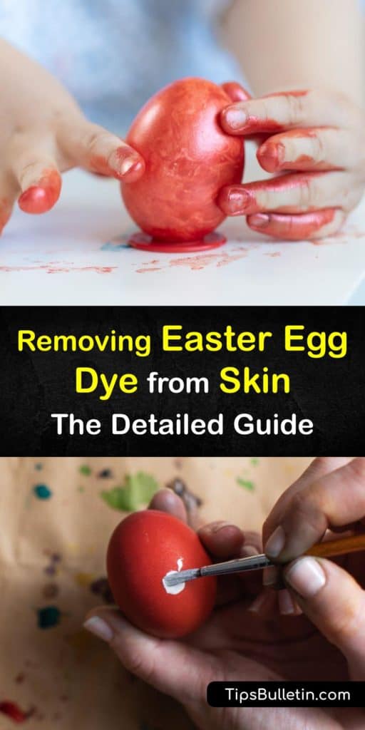 Discover how to get food dye off your hands after you dye eggs for Easter. Make a natural dye with an onion peel to prevent future staining. Easter egg dye looks great on hard boiled eggs, but your hands. It’s easy to remove with baking soda or shaving cream. #remove #easter #egg #dye #skin