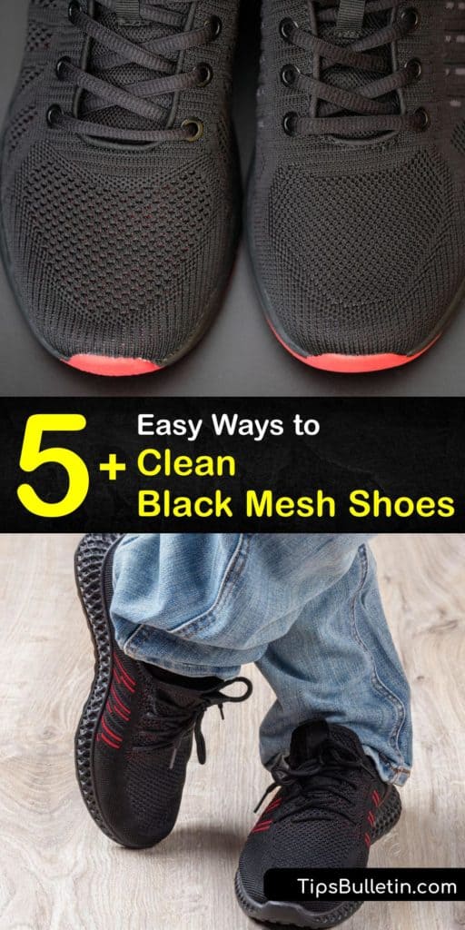 Although they do not stain as easily as white mesh shoes, black canvas shoes scuff and gather dirt too. Follow our easy steps for cleaning sneakers using a Magic Eraser and dish soap to restore the appearance of your shoes. #black #mesh #clean #shoes